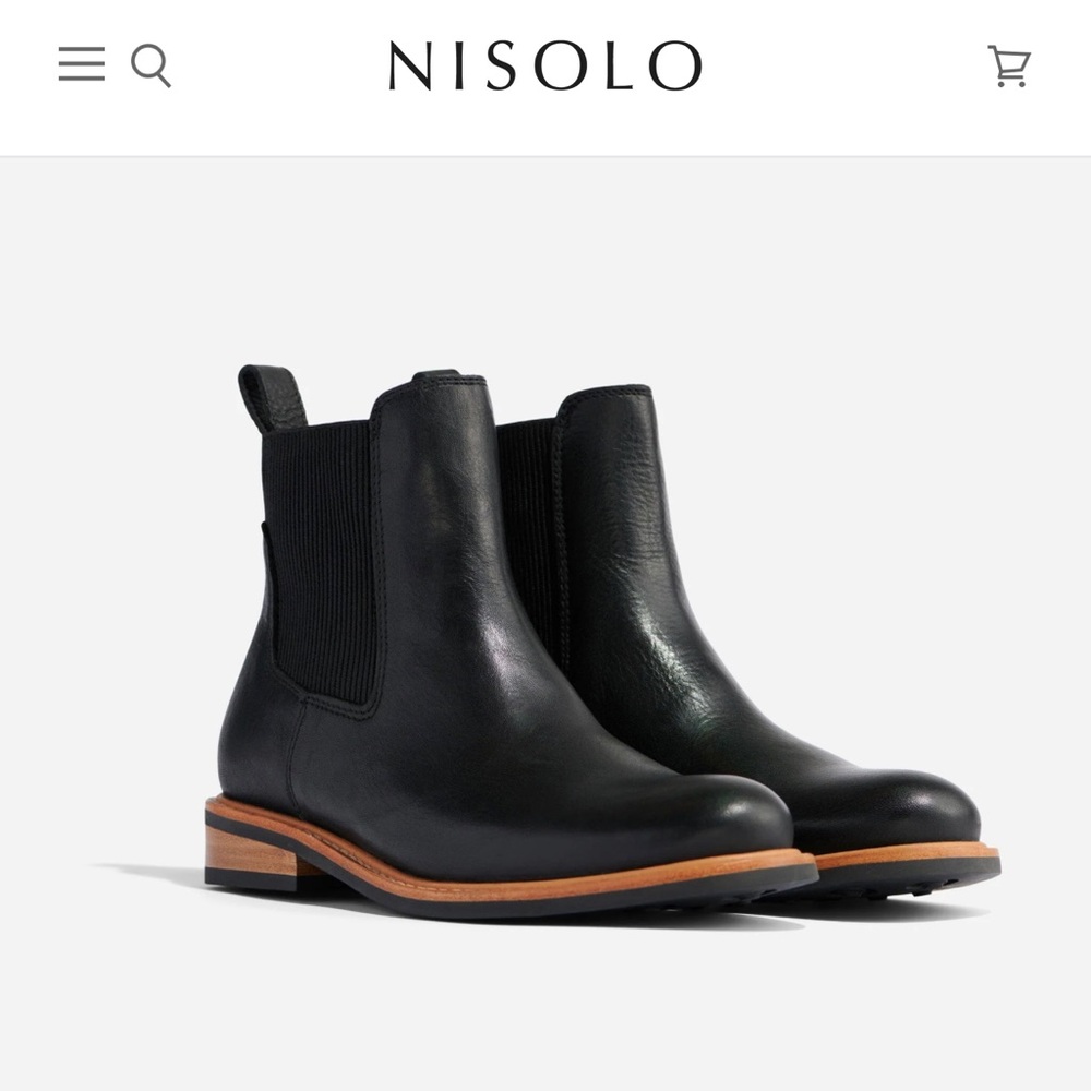 Nisolo black chelsea boots